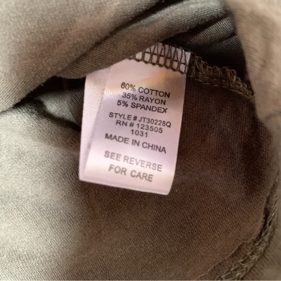 Heart & Hips Shirt Womens Large Olive Green Long Sleeve Top Cinch Drawstring - Picture 7 of 11